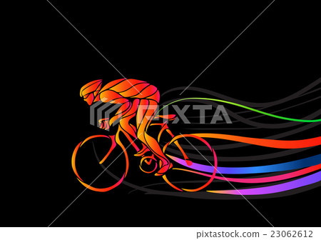 Professional Cyclist Involved In A Bike Race Stock Illustration