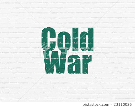 图库插图: politics concept: cold war on wall background