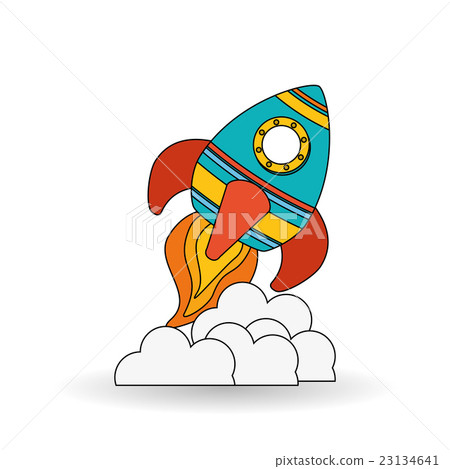 插图素材: rocket icon design, vector illustration