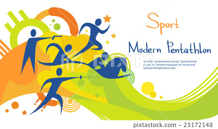 插图素材: modern pentathlon athlete sport competition