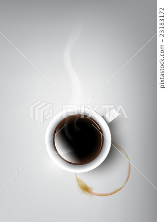 插图素材: a realistic cup of black coffee, coffee cup stain