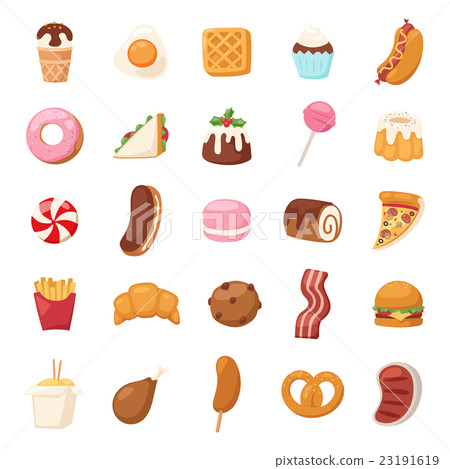 插图素材: vector food icons. 查看全部