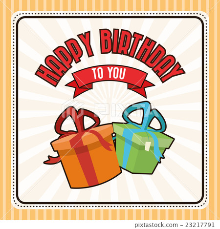 插图素材: happy birthday design. gift icon. colorfull