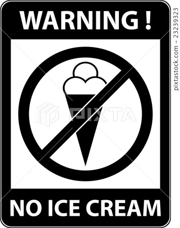 插图素材: no ice cream, food, eat prohibited symbol.