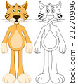 插图素材: cute humanoid tiger with lineart