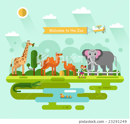 插图素材: animals in the zoo