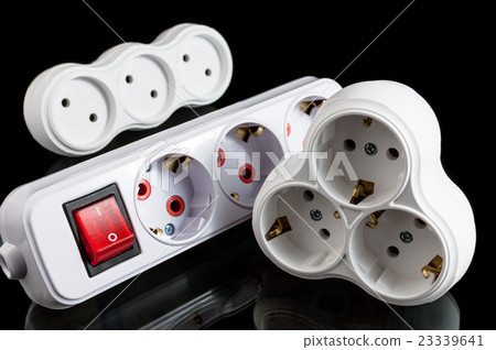 图库照片: triple electrical plug