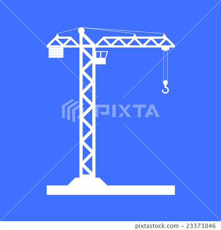 图库插图: building tower crane icon - vector.
