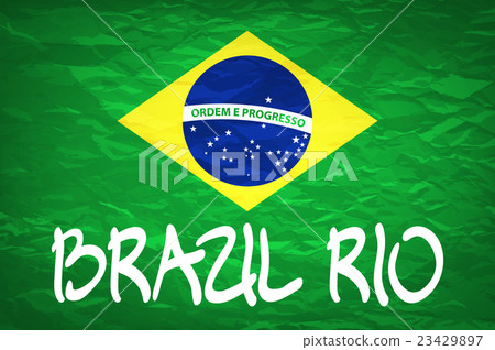 图库插图: brazil flag green background vector illustration