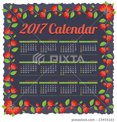 首页 插图 文具 纸 日历 2017 printable calendar starts sunday.