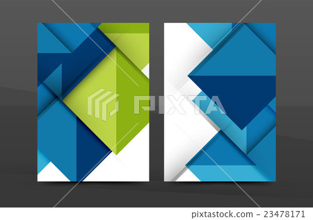 插图素材: squares and triangles annual report cover template