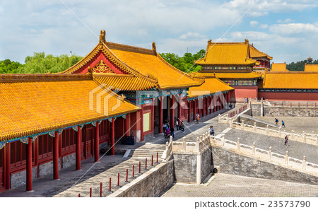 图库照片: view of the forbidden city or palace museum