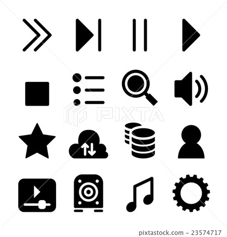 插图素材: media player icon set