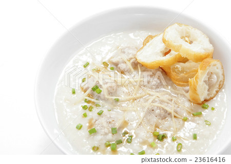 图库照片: pork congee with slice deep fried doughstick