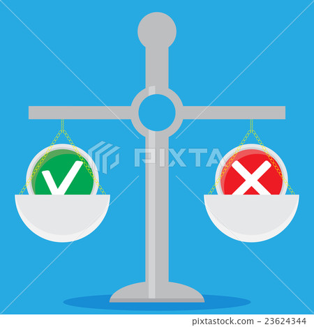 图库插图: weigh solutions. scales and choice
