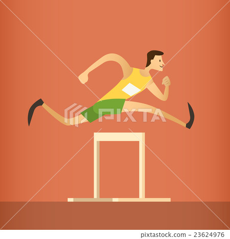 插图素材: hurdle race running athlete sport competition