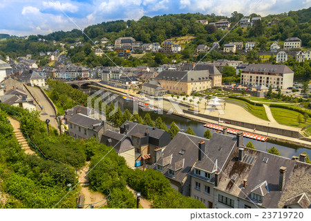 图库照片: view of medieval bouillon city in belgium