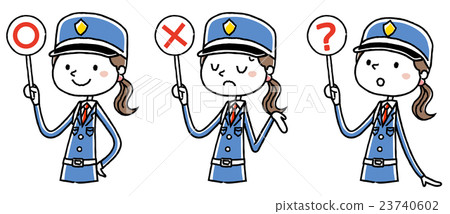 插图素材: 女保安员:回答正确答案不正确答案我不知道