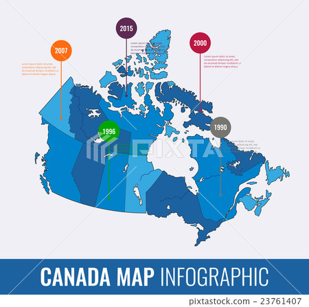 图库插图: canada map infographic template.