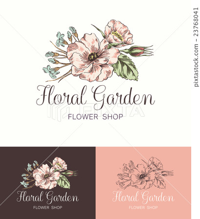 图库插图: flower logo shop