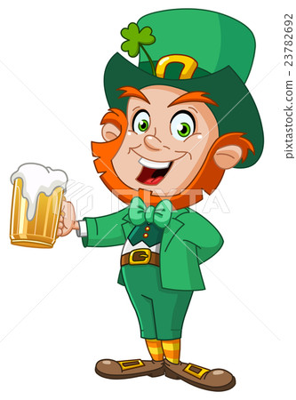 插图素材: leprechaun with beer