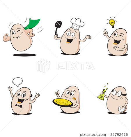 插图素材: egg cartoon character, smart and clever
