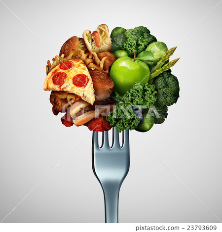 插图素材: food health options concept