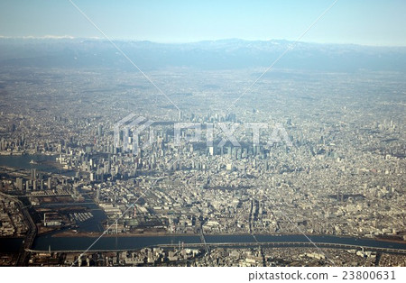 图库照片 从东京的天空荒川和多摩地区到东京的冬季精品千叶县浦安市