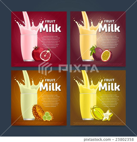 插图素材: fruit mix sweet milkshake dessert cocktail