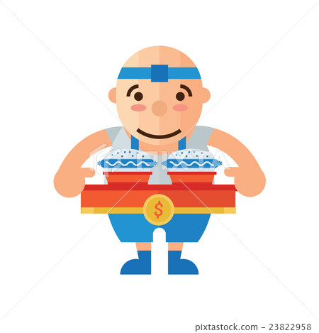 插图素材: sandwich and man orange color