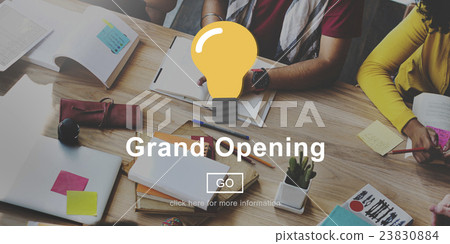 图库照片: grand opening launch start icon concept