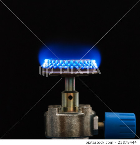 gas burner with blue bunsen flame-图库照片[23879444 pixta