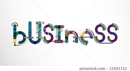插图素材: business word lettering