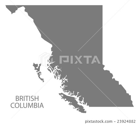 插图素材: british columbia canada map grey