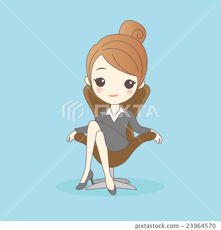 插图素材: business woman sit on chair