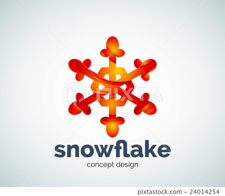 图库插图: vector christmas snowflake logo template