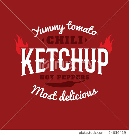 插图素材: isolated spicy ketchup vector logo. natural