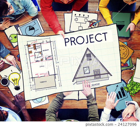 图库照片: project plan strategy estimate collaboration job