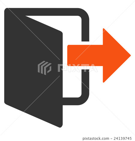 图库插图: exit door flat vector icon