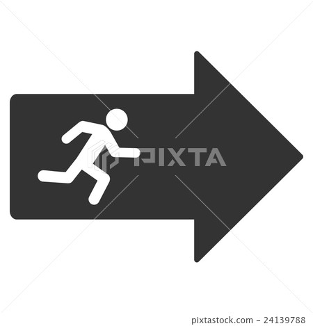 图库插图: exit arrow flat vector icon