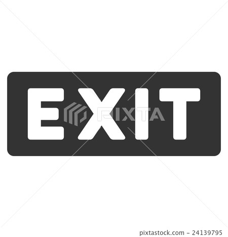 图库插图: exit label flat vector icon