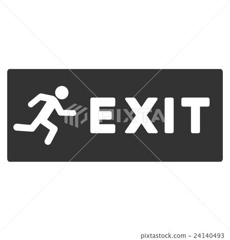 图库插图: emergency exit flat glyph icon