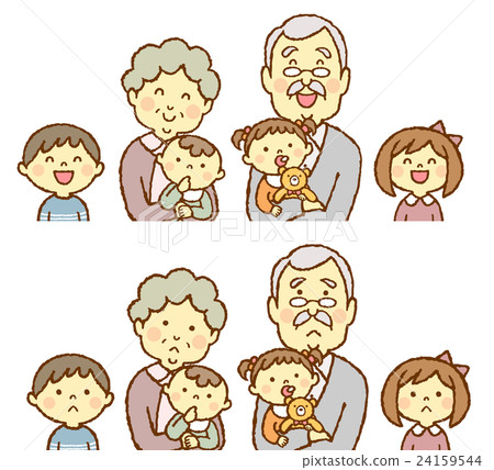图库插图: 祖父母和孙子