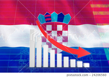 Composite Image Of Red Arrow And Bar Chart Stock Illustration