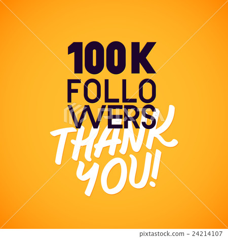 图库插图: thank you followers card.vector thanks design