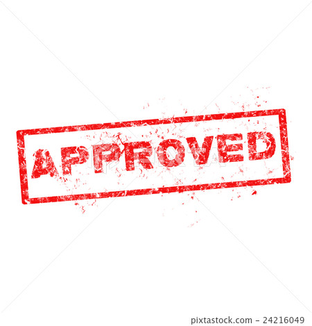 插图素材: stamp approved with red text over white background