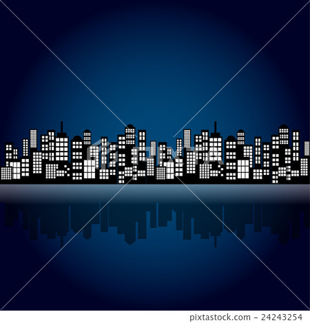 nightskycity,thenightsky 插图素材: style cartoon night city skyline background.