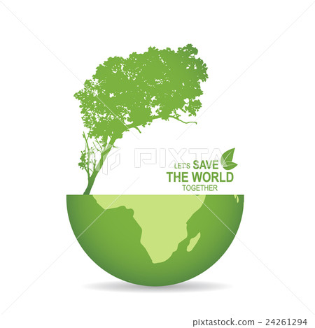 插图素材: save the world poster design template with globe and