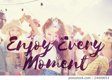 图库照片: enjoy every moment life happiness love live concept