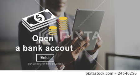 图库照片: open a bank account banking finance concept